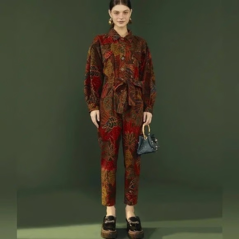 Farm Rio Rain Forest Jumpsuit Floral Patterned Two-Piece Set